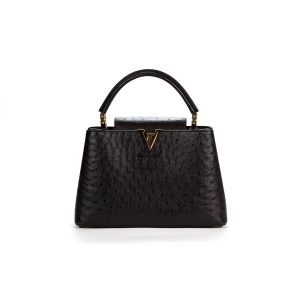 Louis Vuitton Capucines BB Black Ostrich Leather Crossbody Handbag