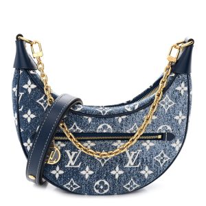 Louis Vuitton monogram jacquard denim loop bleu Navy Blue