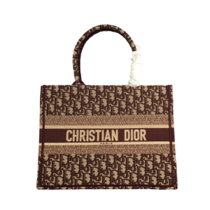 Dior Authentic Oblique Large Book Tote in Burgundy