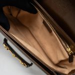GUCCI Hand Bag Clutch Bag GG Leather Brown