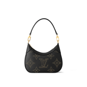 Rock-Chic Monogram Empreinte Bagatelle Handbag with Gold Studs