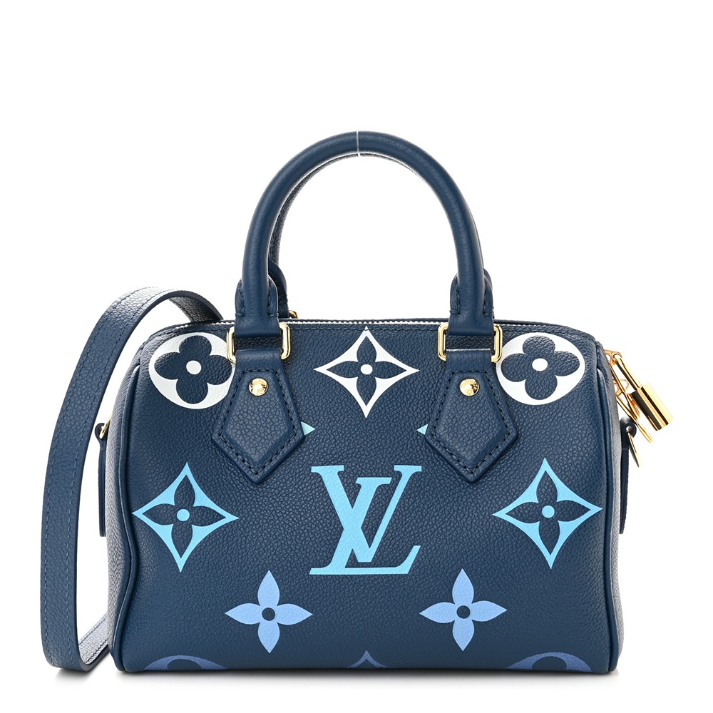 Louis Vuitton Empreinte Monogram Speedy Bandouliere 20 Blue