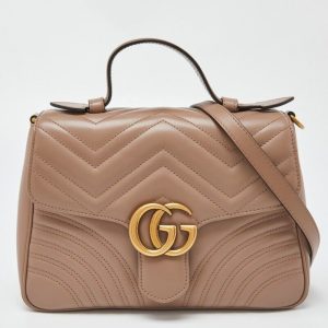 GUCCI GG Marmont small top handle bag Beige