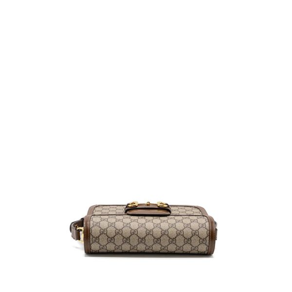 GUCCI Hand Bag Clutch Bag GG Leather Brown