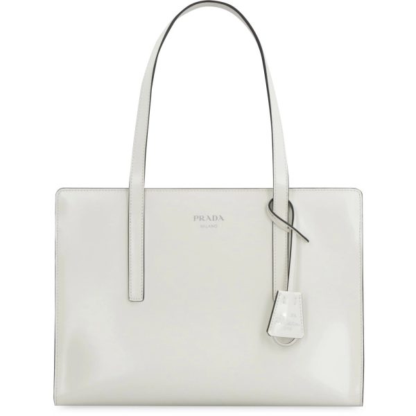 Prada Re-Edition 1995 Brushed Leather Large Handbag White
