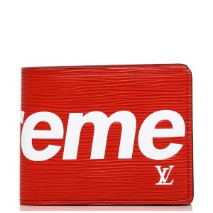 Louis Vuitton X SUPREME Epi Slender Wallet Red
