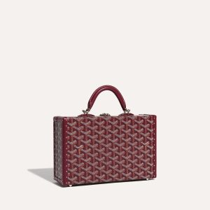 Best Goyard Grand Hotel Trunk Bag Burgundy Handbag